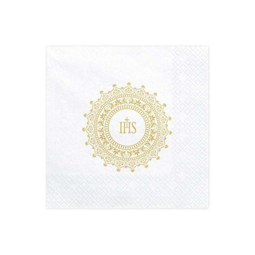 Picture of PAPER NAPKINS HOLY COMMUNION IHS 33X33CM - 20 PACK
